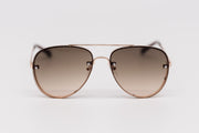 Rimless Aviators Sunglasses with Brown Flat Gradient Lens